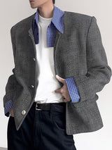 Men's Faux Two-Piece Striped Long Sleeve Jacket SKUL34037