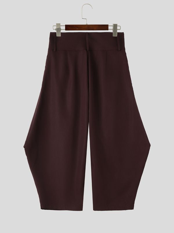 Men's Avant-Garde High-Waisted Double Chain Detail Deconstructed Balloon Pant SKUL63812