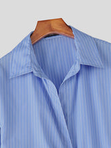 Men's Striped Twist Long Sleeve Shirt SKUL32866