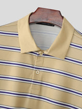 Men's Striped Knit Loose Lapel Shirt SKUL54418