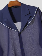 Men's Chiffon Sheer Sailor Collar Shirt SKUL39763