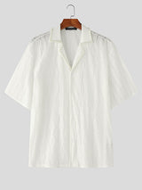 Mens Solid Color Casual Short Sleeve Shirt SKUL13968