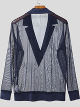 Men's Sheer Mesh Long Sleeve T-shirt SKUL54088