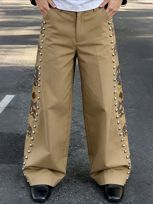 Men's Stud Patchwork Floral Print Loose Pant SKUL61101