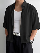 Men's Simple Solid Color Half Sleeve Shirt SKUL38533