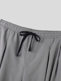 Mens Solid Pleated Elastic Cuff Cargo Pants SKUK37434