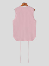 Men's Plain Tie Detail Casual Waistcoat SKUL21105