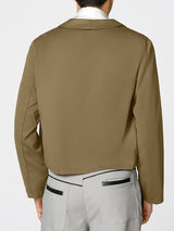 Mens Solid Color Cropped Long Sleeve Blazer SKUK84770