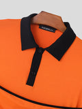 Mens Contrast Patchwork Short Sleeve Golf Shirt SKUK45537
