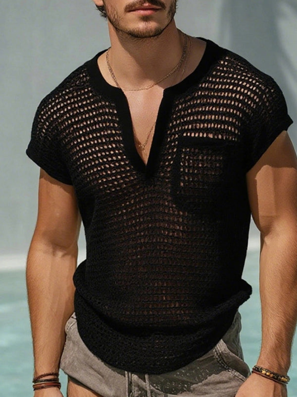Men's Sheer Mesh Short Sleeve T-Shirt SKUL20260