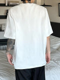 Mens Contrast Patchwork Short Sleeve Loose T-Shirt SKUK08352