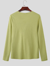 Men's Metal Ring Detail Knit Long Sleeve T-shirt SKUL52647