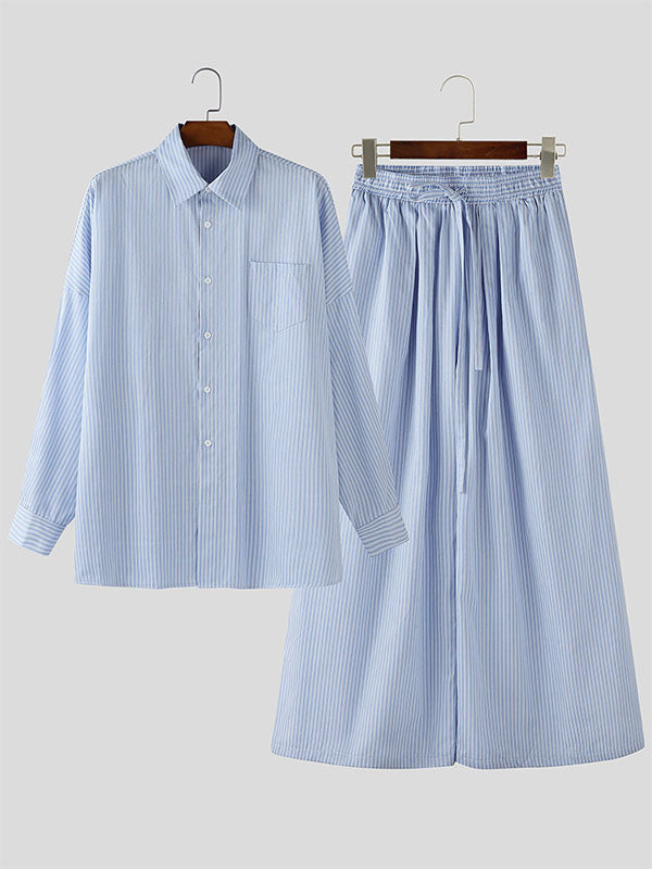 Men's Striped Casual Two Pieces Outfit SKUL31992