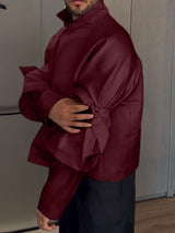 Men's Detachable Bow Design Long Sleeve Jacket SKUL45286