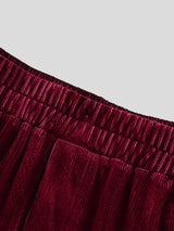 Men's Ruffled Patchwork Wide Leg Velvet Pant SKUL30412