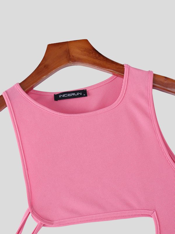 Men's Deconstructed Cut Out Tie Tank SKUL57166