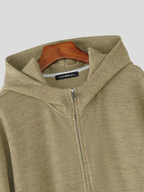 Men's Knit Textured Hooded Two Piece Outfit SKUL43933