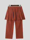 Mens Solid Pleated Casual Skirt Pants SKUK32492