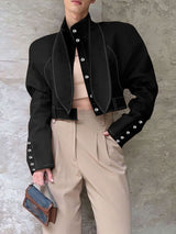 Men's Deconstructed Contrast Stitch Long Sleeve Jacket SKUL32849