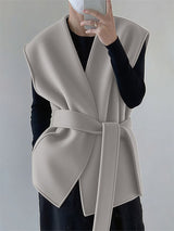 Men's Solid Tie Strap Casual Waistcoat SKUL28224