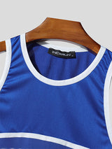 Men's Sheer Mesh Patchwork Tank SKUL22228