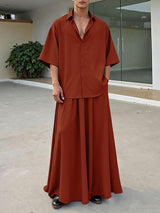 Men's Solid Color Loose Two Pieces Outfit SKUL40285