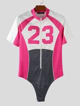 Men's Colorblock Number Print Bodysuit SKUL19016