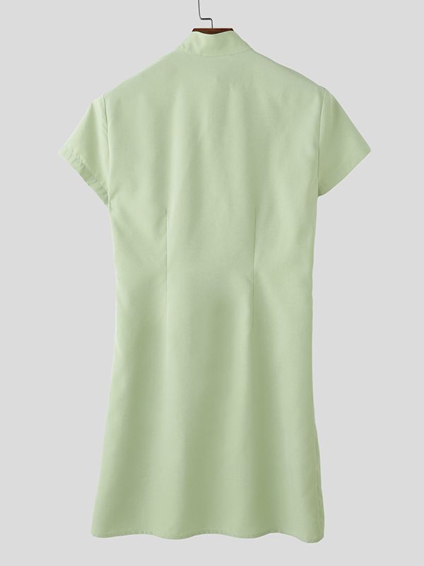 Men's Deconstructed Asymmetric Placket Sleeveless Shirt SKUL58603