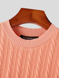 Mens Striped Knit Casual Short Sleeve T-Shirt SKUK10324