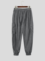 Men's Japanese Workwear City Walk Corduroy Cargo Flap Pocket Cuffed Pant SKUL84772