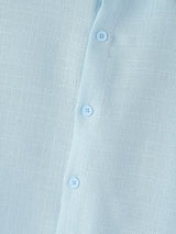 Men's High-Street Minimalist Aesthetic Structured Bamboo Slub Textured Cropped Long Sleeve Shirt SKUL73658