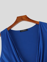 Men's Solid Color Loose Draped Neck Tank SKUL57680