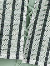 Men's Color Block Patchwork Tie Long Sleeve Shirt SKUL39394