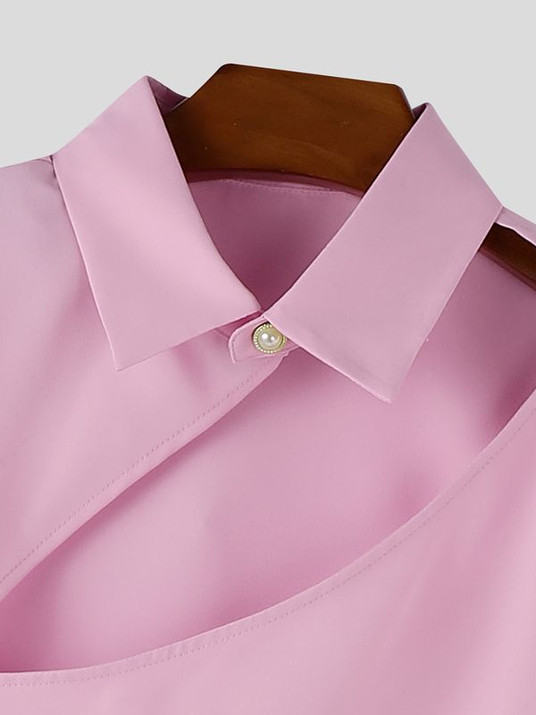 Men's Asymmetric Cut Design Sleeveless Shirt SKUL56662