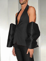 Men's Bow Tie Patchwork Deconstructed Waistcoat SKUL39006