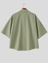 Men's New Chinese Style Asymmetrical Frog Button Shirt SKUL60121