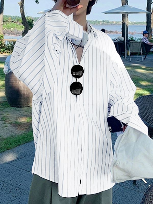 Men's Fashion Striped Long Sleeve Shirt SKUL37723