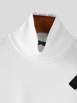 Mens Textured High Neck Long Sleeve Sweater SKUK83281