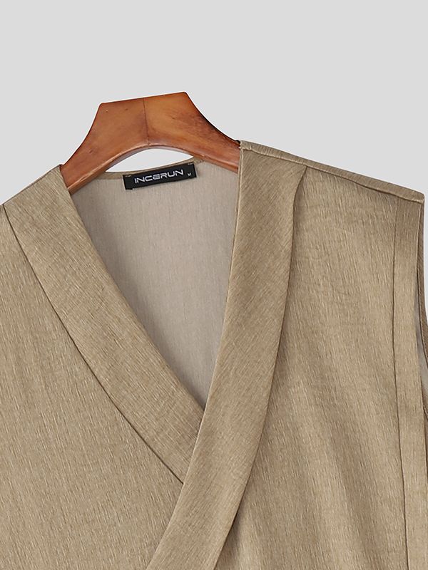 Men's Lace Up Wide Leg Casual Two Pieces Outfit SKUL46161