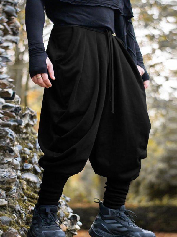 Men's Solid Pleated Loose Casual Pant SKUL32854