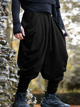 Men's Solid Pleated Loose Casual Pant SKUL32854