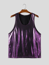 Men's Y2K Retro Metallic Shimmer Crushed Two Pieces Outfit SKUL56610