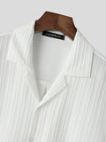 Mens Solid Texture Revere Collar Casual Shirt SKUK21221