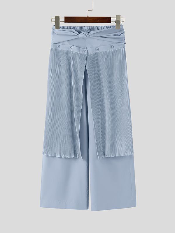 Men's Knot Ruched Wide Leg Pant SKUL45398