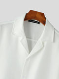Mens Solid Revere Collar Short Sleeve Shirt SKUK15474