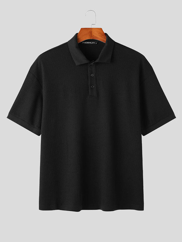 Mens Solid Knit Short Sleeve Golf Shirt SKUK14281