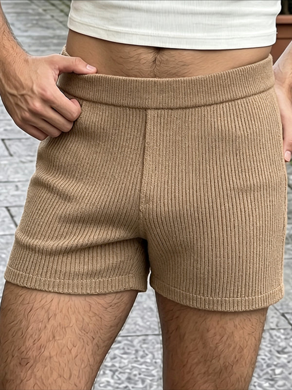 Men's High Street Urban Casual Textured Elastic Waist Short SKUL81050