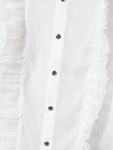 Men's Victorian Romance Sheer Chiffon Ruffled Mandarin Collar Shirt SKUL79733