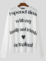 Men's Letter Print Textured Knit Long Sleeve T-shirt SKUL41207