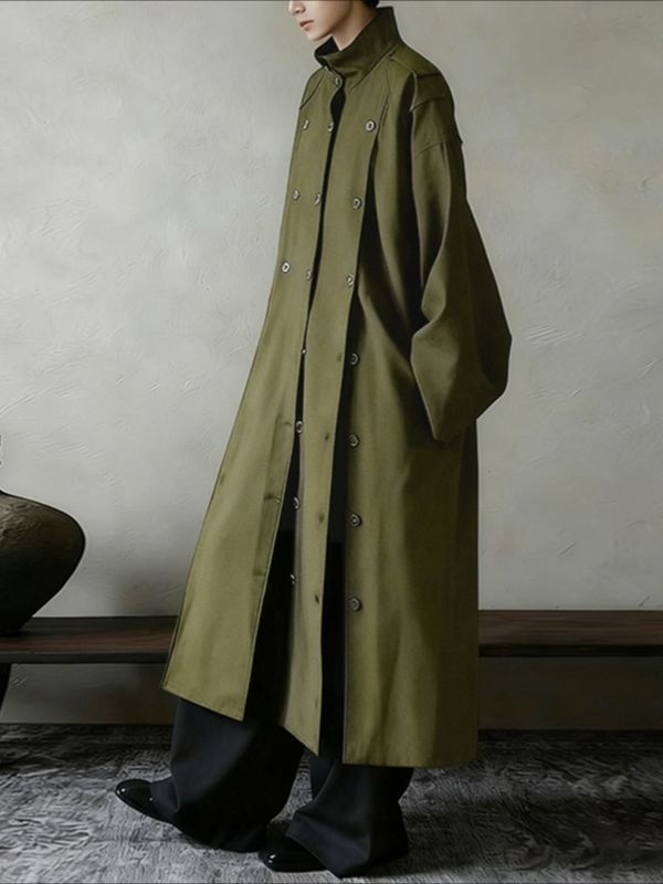 Men's Solid Color Button Long Hem Long Sleeve Shirt SKUL47949